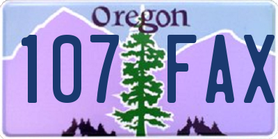 OR license plate 107FAX