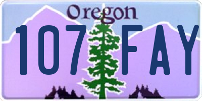 OR license plate 107FAY