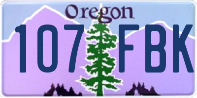 OR license plate 107FBK