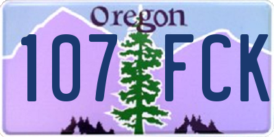 OR license plate 107FCK