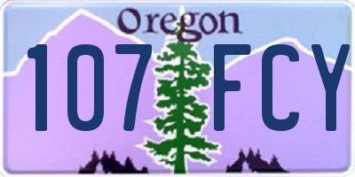 OR license plate 107FCY