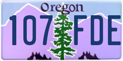 OR license plate 107FDE