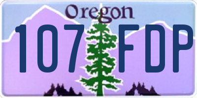 OR license plate 107FDP