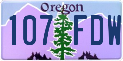 OR license plate 107FDW