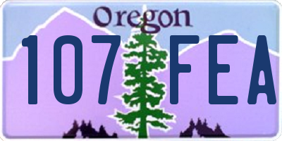 OR license plate 107FEA