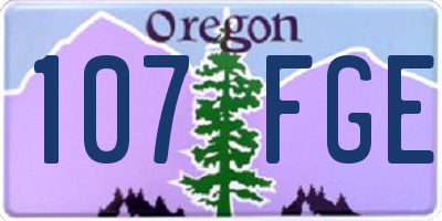 OR license plate 107FGE