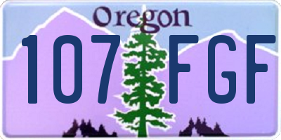 OR license plate 107FGF