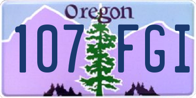 OR license plate 107FGI