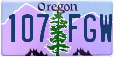 OR license plate 107FGW