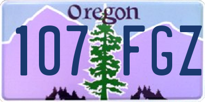 OR license plate 107FGZ