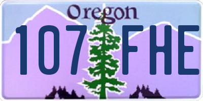 OR license plate 107FHE