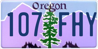 OR license plate 107FHY