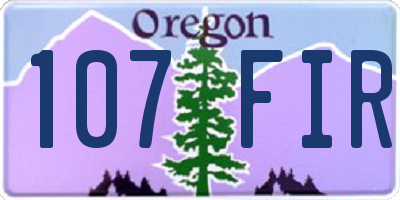 OR license plate 107FIR