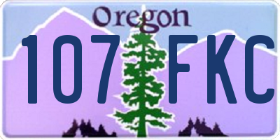 OR license plate 107FKC