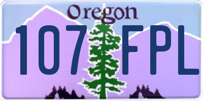OR license plate 107FPL