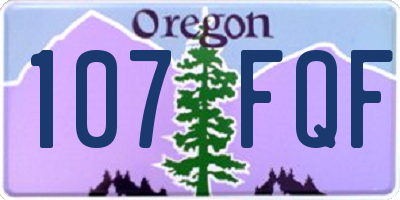 OR license plate 107FQF