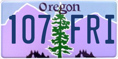 OR license plate 107FRI