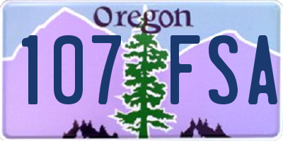 OR license plate 107FSA
