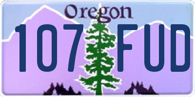 OR license plate 107FUD