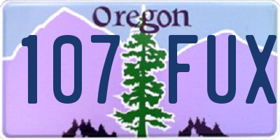 OR license plate 107FUX