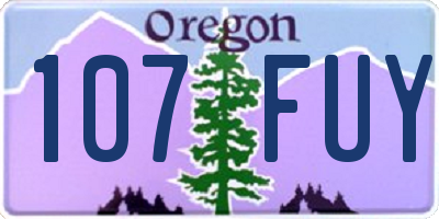 OR license plate 107FUY
