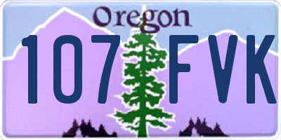 OR license plate 107FVK