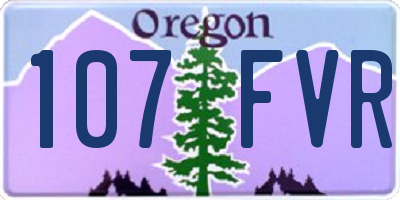 OR license plate 107FVR