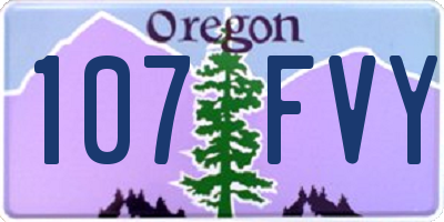 OR license plate 107FVY