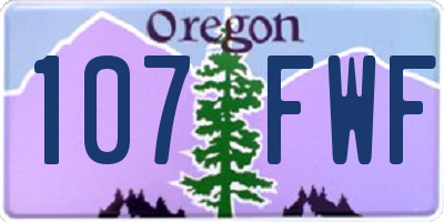 OR license plate 107FWF