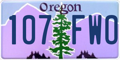 OR license plate 107FWO