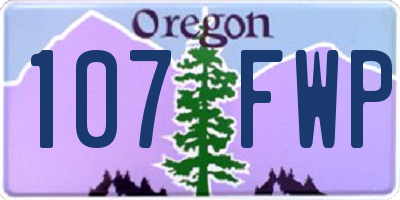 OR license plate 107FWP