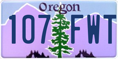 OR license plate 107FWT