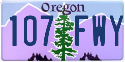 OR license plate 107FWY