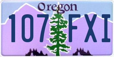 OR license plate 107FXI