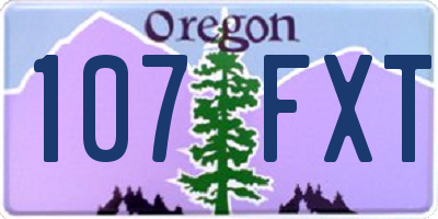 OR license plate 107FXT
