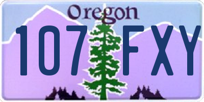 OR license plate 107FXY