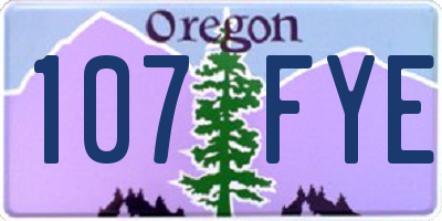 OR license plate 107FYE