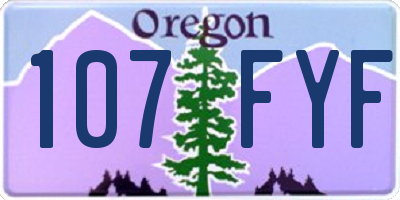 OR license plate 107FYF