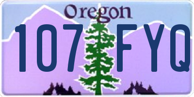 OR license plate 107FYQ