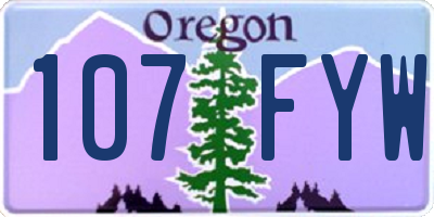 OR license plate 107FYW