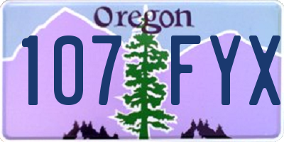 OR license plate 107FYX