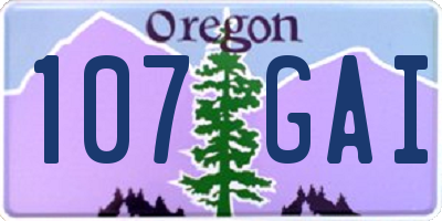 OR license plate 107GAI
