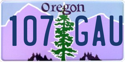 OR license plate 107GAU
