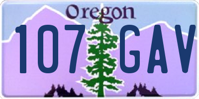 OR license plate 107GAV