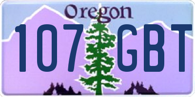 OR license plate 107GBT
