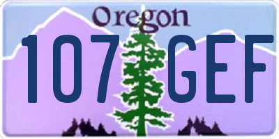 OR license plate 107GEF