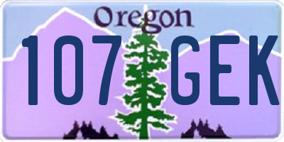 OR license plate 107GEK