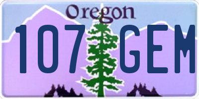OR license plate 107GEM