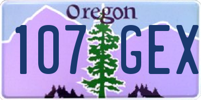 OR license plate 107GEX