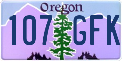OR license plate 107GFK